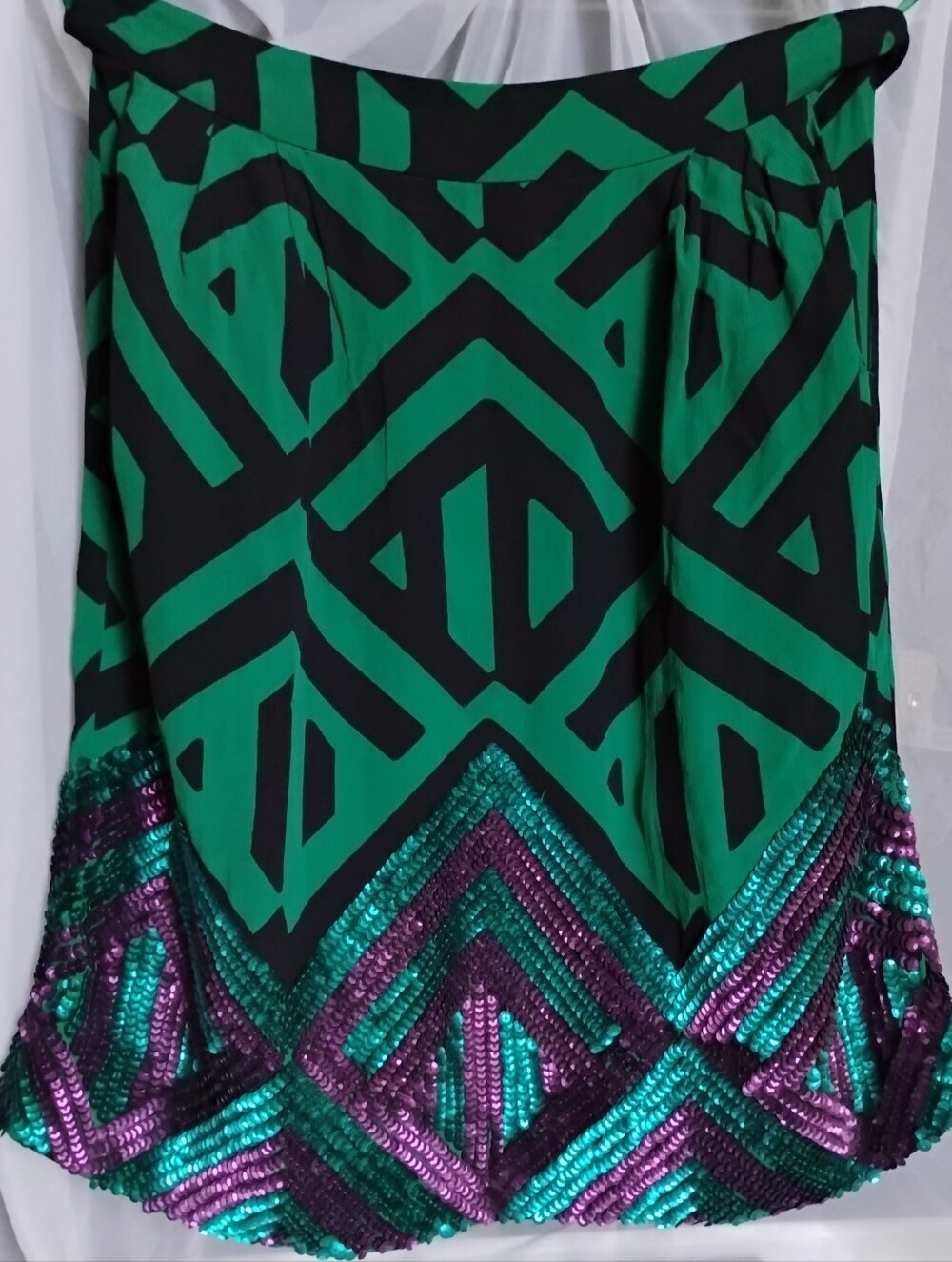 Vintage 90s Y2K Expressions NWT Abstract Sequin Hem Mini Size 8